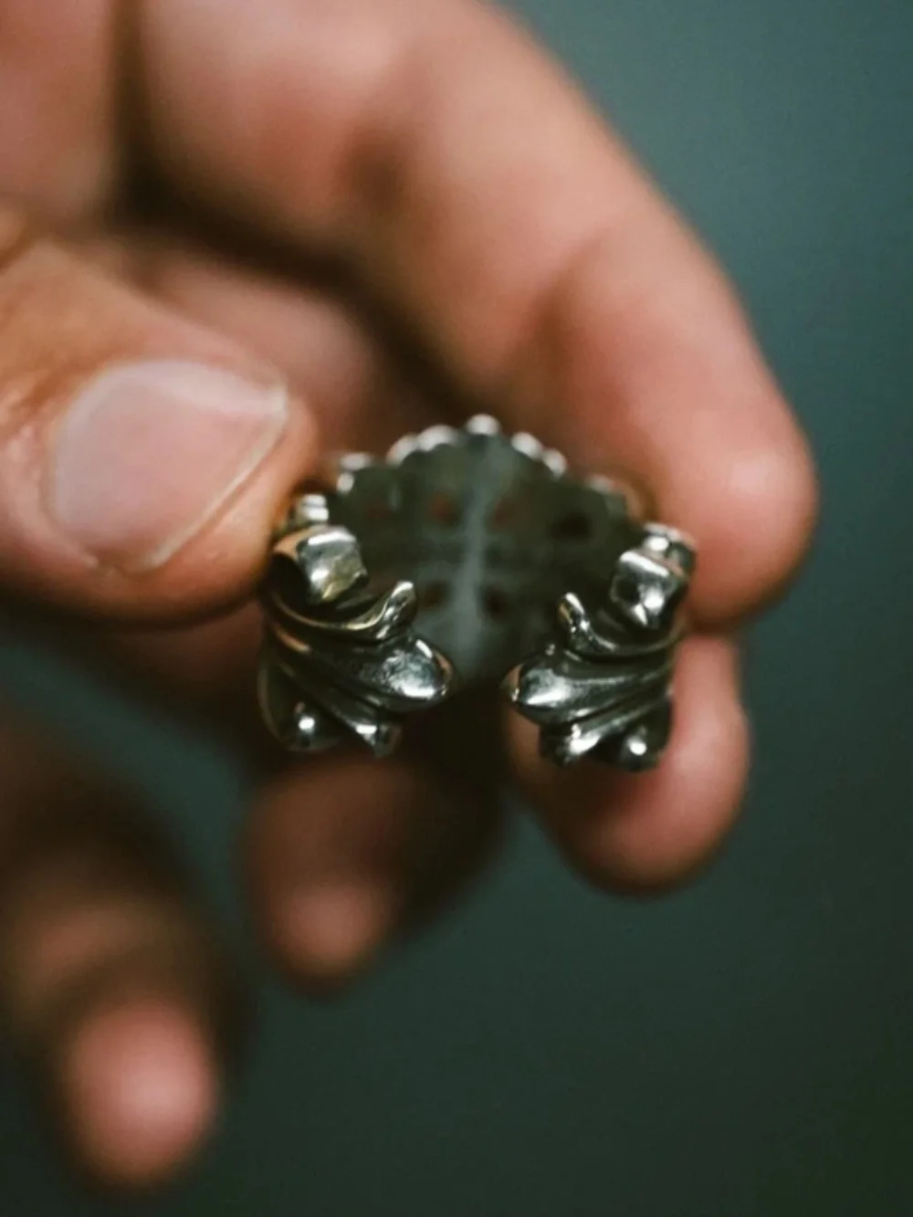 Chrome Heats Double Floral Ring